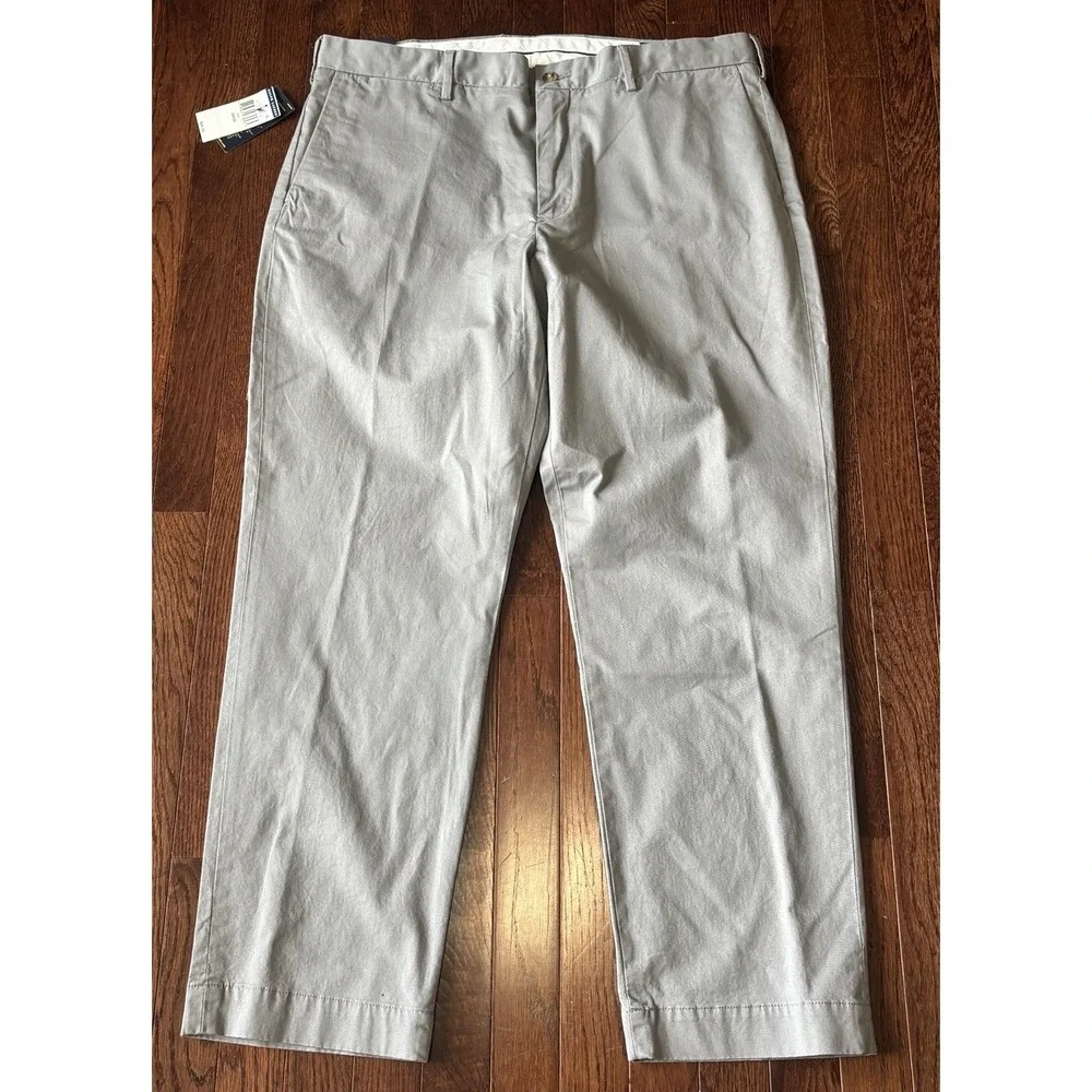 Polo Ralph Lauren Pants Mens 38x30 Gray Stretch Straight Fit Polo Chino NWT